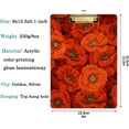 thumbnail image 3 of FMSHPON Beautiful Red Poppy Flowers Floral Pattern Clipboard Hardboard Wood Nursing Clip Board and Pull for Standard A4 Letter 13x9 inches, 3 of 5