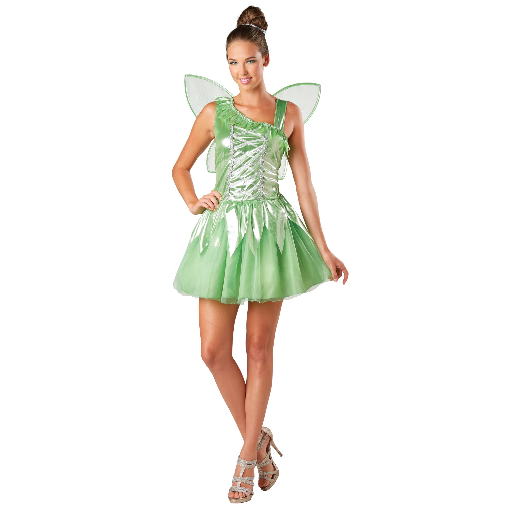 Kids Garden Fairy Costume For Girls – X-Large Size | Dress With Wings & Headband | Sequined Waist, Sheer Skirt | Perfect For Dress-Up & Halloween
