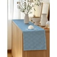 thumbnail image 5 of Table Runner 36 Inches Long for Kitchen Dining, Haze Blue Plaid Dresser Scarf Farmhouse, Dining Table Decorations for Wedding/Parties, Farmhouse Modern Abstract Striped 13 x 36 In, 5 of 8