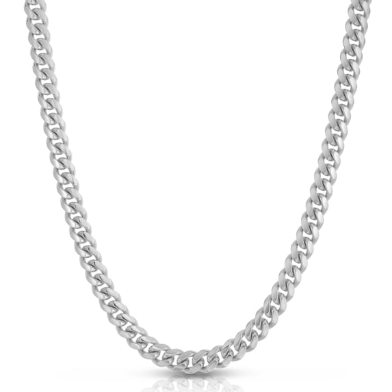 Mens 925 Sterling Silver 7MM Miami Cuban Link Chain, Solid 925 Italy, Next Level Jewelry