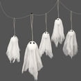 thumbnail image 4 of Pack of 10 Small Hanging Ghost with White Creep Cloth and Black Eyes for Halloween Party Decoration Home/Yards/Garden/Pub/Classroom/Showcase/Living Room Holiday Party Decor, 4 of 9
