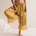 thumbnail image 6 of Karight Women Lace Long Bloomers Pants Elastic Waist Y2k Ruffle Pettipants Slip Cute Pantaloons Pumpkin Pants, 6 of 6