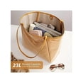 thumbnail image 4 of Gocvo Large PVC Tote Bag for Women, Fashion PVC Bag for Women, Kraft Paper Tote Handbags for Beach Work College, Khaki, 4 of 7