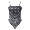 thumbnail image 5 of MNCEKFOD Graphic Tank Tops For Women Trendy Slim Halter Neck Spaghetti Strap Vest Bodycon Bandeau Casual Daily Inner Outer Dual Use Stylish Tops Womens Shirts Grey XL, 5 of 5