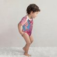 thumbnail image 4 of Xecao Pink Parrot Tropical Blossoms Pattern Baby Climbing Bodysuit Short Sleeve Onesie Unisex 0-12 Months Baby Shirt Newborn Outfits Crotch snap design-18 Months, 4 of 6
