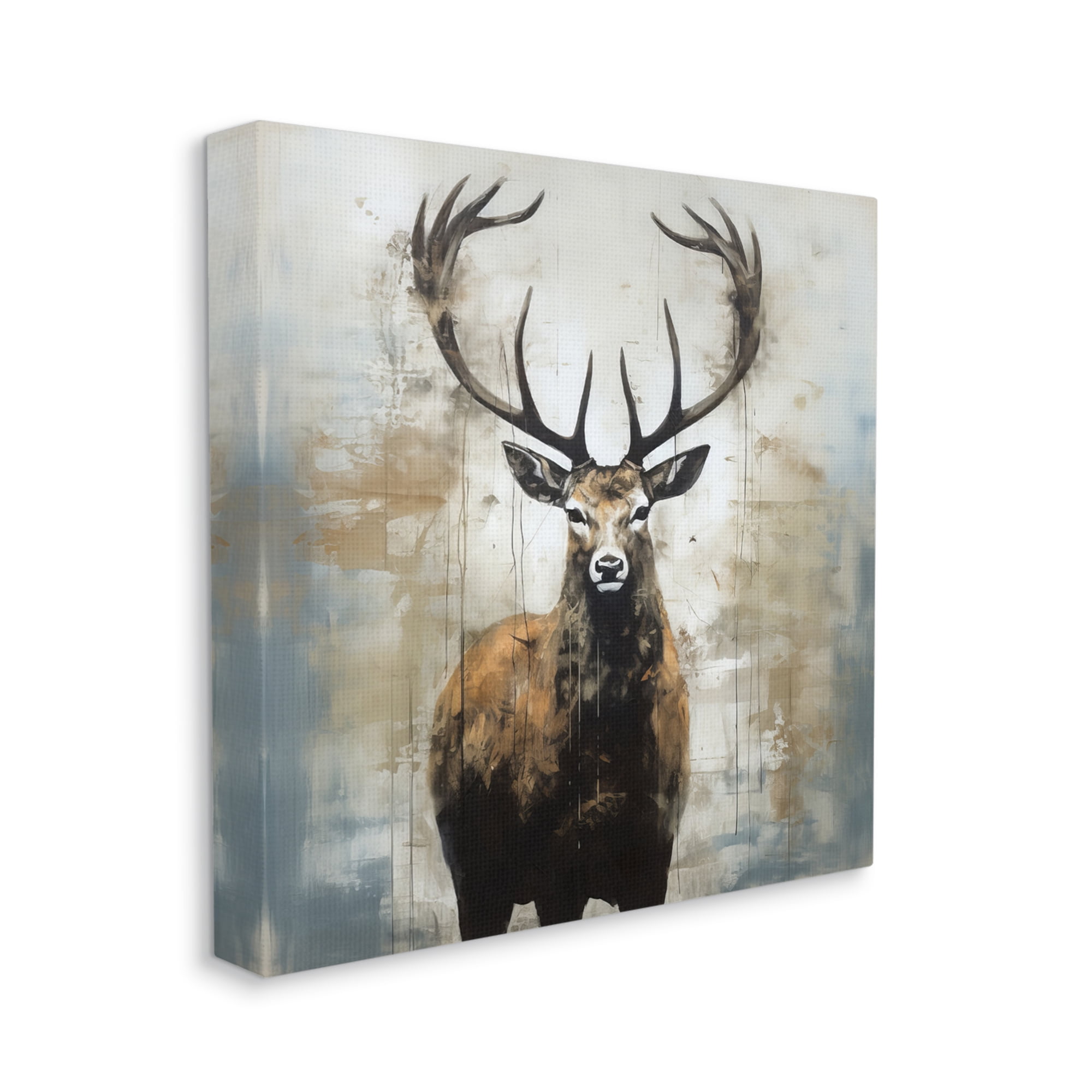 Stupell Industries Rustic Woodland Deer Animals & Insects Painting Gallery Wrapped Canvas Art Print Wall Art, 24 x 24