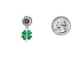 thumbnail image 3 of Delight Jewelry Silver-tone Translucent Green Lucky Four Leaf Clover - Two-tone Daisy Flower Post Earrings, 3 of 4