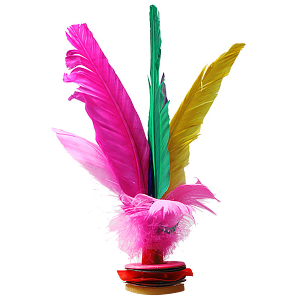 Shuttlecocks Ukick Feather Football Kicking Featherball for Competition Ourdoor Shuttlecocks Games Colorful Chinese Jianzi Kids Toy Badminton Shuttlecocks Feathers 2 PCS