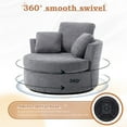 thumbnail image 4 of Muumblus Swivel Storage Upholstery Oversized Accent Barrel Chair, Comfy Chenille Armchair, Gray, 4 of 8