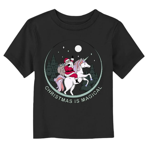Toddler's Lost Gods Christmas Is Magical  Graphic Tee Black 2T
