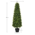 thumbnail image 2 of Poetree 4ft Artificial Topiary Tree 2 Pack Faux Boxwood In Black Plastic Pot Set of 2 for Indoor Outdoor Home Office Decor, 2 of 16