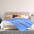 thumbnail image 3 of Oakias 100% Cotton Blanket King Vista Blue - 350 GSM 90 x 108 Inches Soft Thermal Blanket King Size - Throw Blanket Lightweight, Breathable & Durable Summer Blanket for Bed, Couches & Living room, 3 of 9