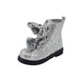 thumbnail image 5 of Nicole Miller Toddler Faux Fur Silver Glitter Boots with Pom Poms - Size 6, 5 of 5