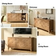 thumbnail image 3 of Tina's Home 4 Doors Storage Credenza and Sideboard Buffet Cabinet with Adjustable Shelves Solid Wood Legs Natural, 3 of 8