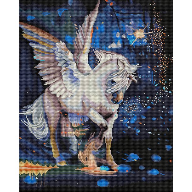 Cuadros Decorativos Wdftyju Caballo Bordado completo Hilo de algodón ecológico 11CT Impreso Kit de punto de cruz