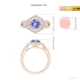 thumbnail image 5 of ANGARA Natural 1.45 ct Tanzanite Split Shank Ring with Diamond Hexagon Halo in 14K Rose Gold for Women (Size-7mm) | December Birthstone, Anniversary, Jewelry Gift for Women | Natural Tanzanite Ring, 5 of 10