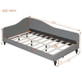 thumbnail image 6 of Bed Frame Twin Size L-Shaped Linen Daybed, with Solid Wood Legs, Gray, 6 of 7