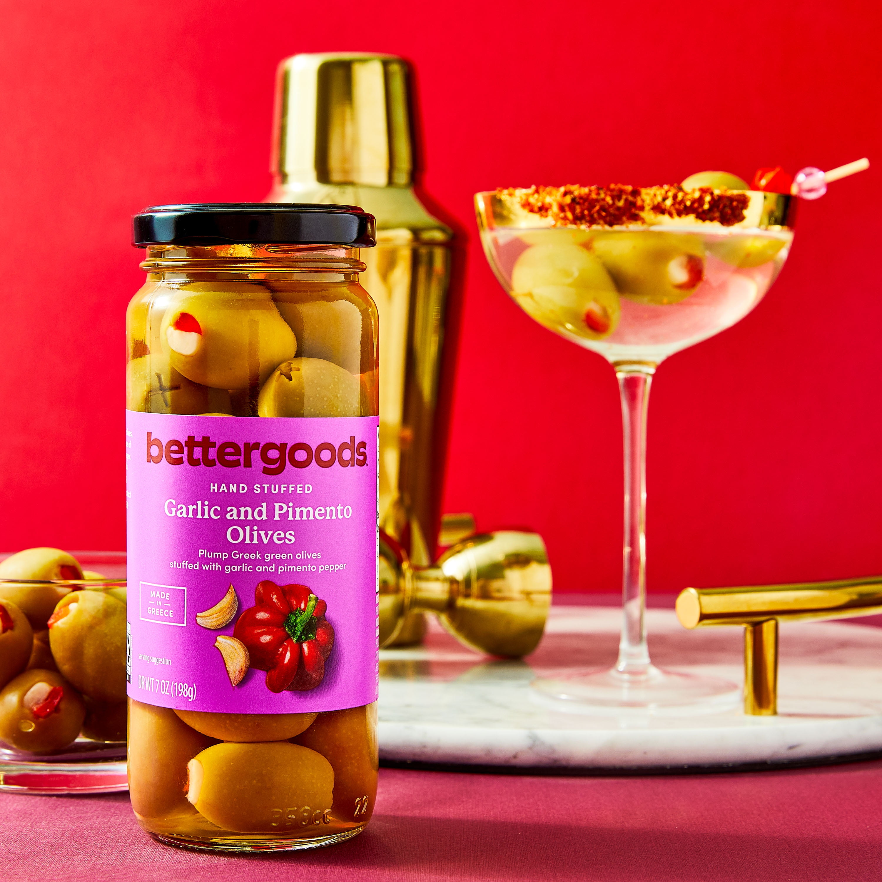 bettergoods Garlic and Pimento Olives, 7 oz