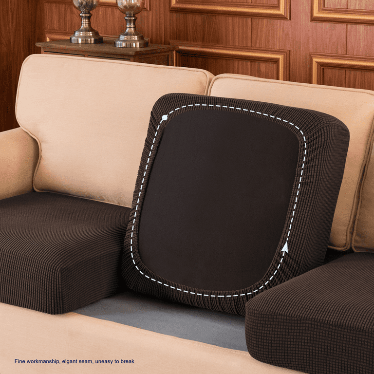 Subrtex stretch textured grid furniture seat cushion slipcover sale
