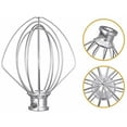 thumbnail image 3 of Wire Whip Attachment, Solid Stainless Steel Hub Reinforced Thicker 6 Wires For Fluffy Whipped Cream And Cakes, Dishwasher Safe, Rustproof Burnished Beater, Compatible With Kitchenaid Food Processors, 3 of 5