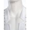 thumbnail image 5 of TiaoBug Men Latin Dance Shirt Leotard Long Sleeve Deep V-neck Velvet Patchwork Mesh Salsa Cha-Cha Bodysuit White XXL, 5 of 6