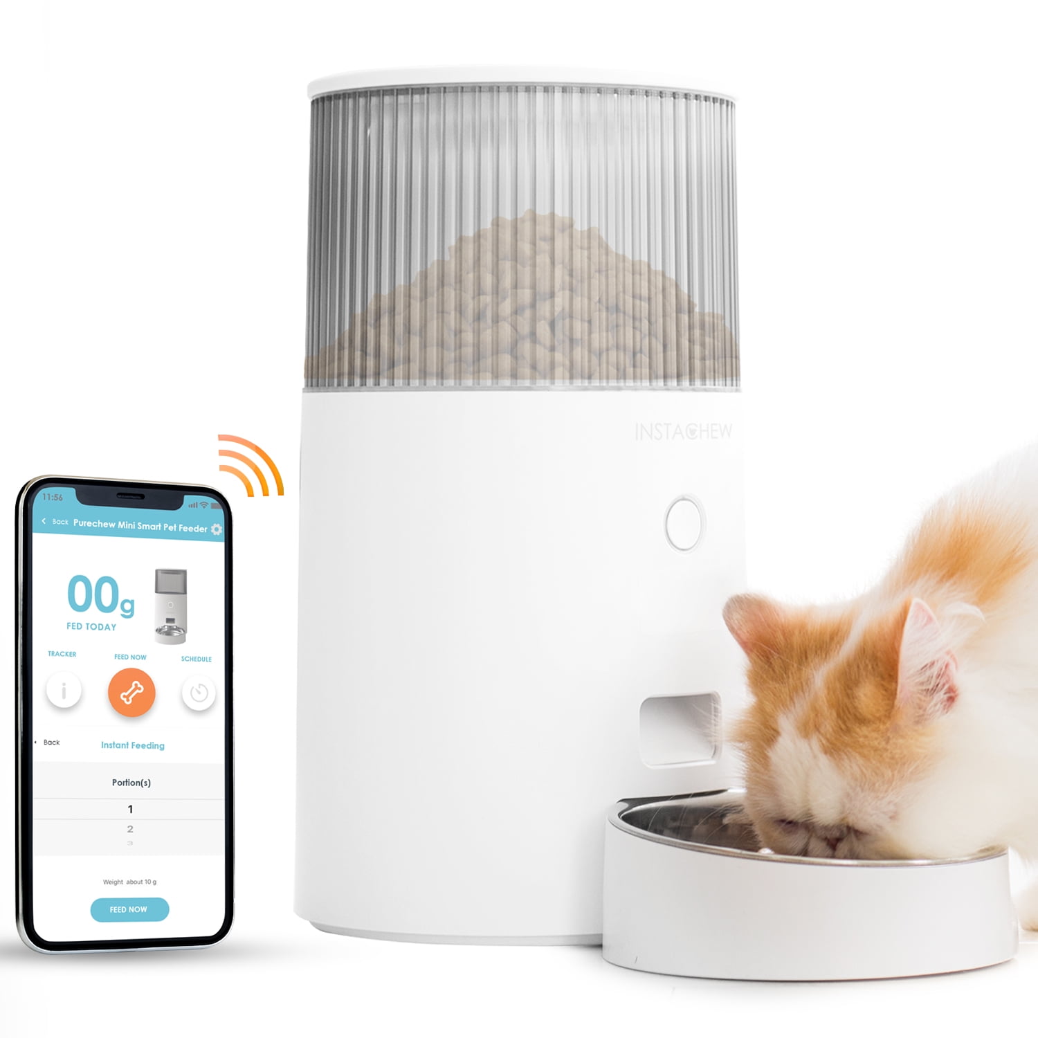Instachew Purechew Mini Automatic Cat Feeder, Smart Food Dispenser for