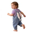 thumbnail image 4 of UACY Baby Girls Easter Bunny Jumpsuit Toddler Cute Denim Overalls with Ears Pompom Baggy Wide Leg Washed Jean Suspender, 4 of 9