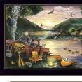thumbnail image 3 of HomeRoots 14 x 18 x 1 in. Lakefront Camping 3 Black Framed Print Wall Art with Mirror - Set of 3, 3 of 3