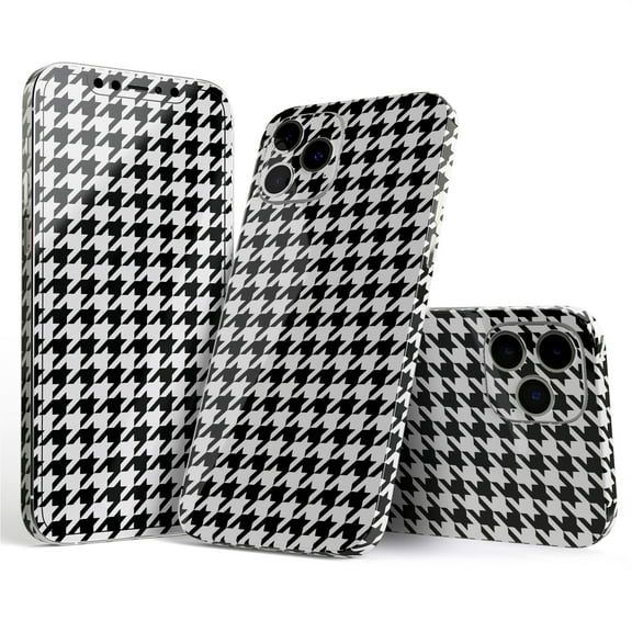 DesignSkinz Black and White Houndstooth Pattern Full-Body Skin Decal Wrap Cover for iPhone 16