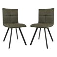 thumbnail image 1 of Juego de 2 sillas de comedor de cuero moderno Wesley de LeisureMod con patas de metal LeisureMod WC18G2, 1 of 2