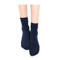 thumbnail image 7 of INSPIRE CHIC Women's Elastic Selvedge Cuffs Stretchy Ankle High Socks Navy Blue-2pcs one size, 7 of 7