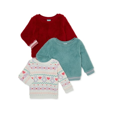 

Garanimals Baby and Toddler Girls Tops with Long Sleeves 3-Pack Sizes 12 Months-5T