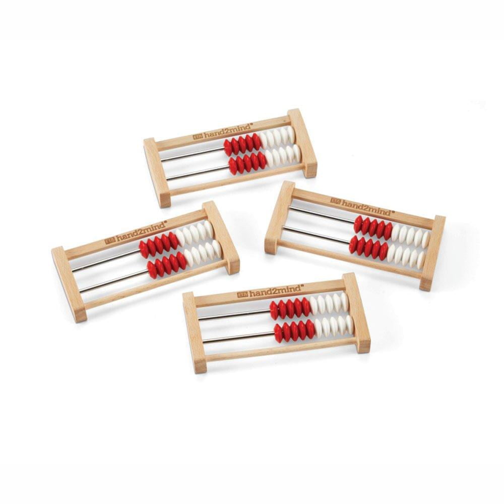 hand2mind 20Bead Mini Wood Rekenrek, Math Counting Frames (Pack of 4