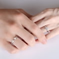 thumbnail image 3 of Visland Couple Knuckle Ring Set Heart Shape Opening Matching Couple Ring Set Birthday Gift, 3 of 8