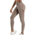 thumbnail image 3 of Women's High Waist Tummy Control Yoga Pants, Soft Stretch Fabric Slim Fit Long Pants, Body Shaping Tights for Fitness, Running, Workout, Casual Wear, Lounge & Daily | TruHer,Khaki M, 3 of 7