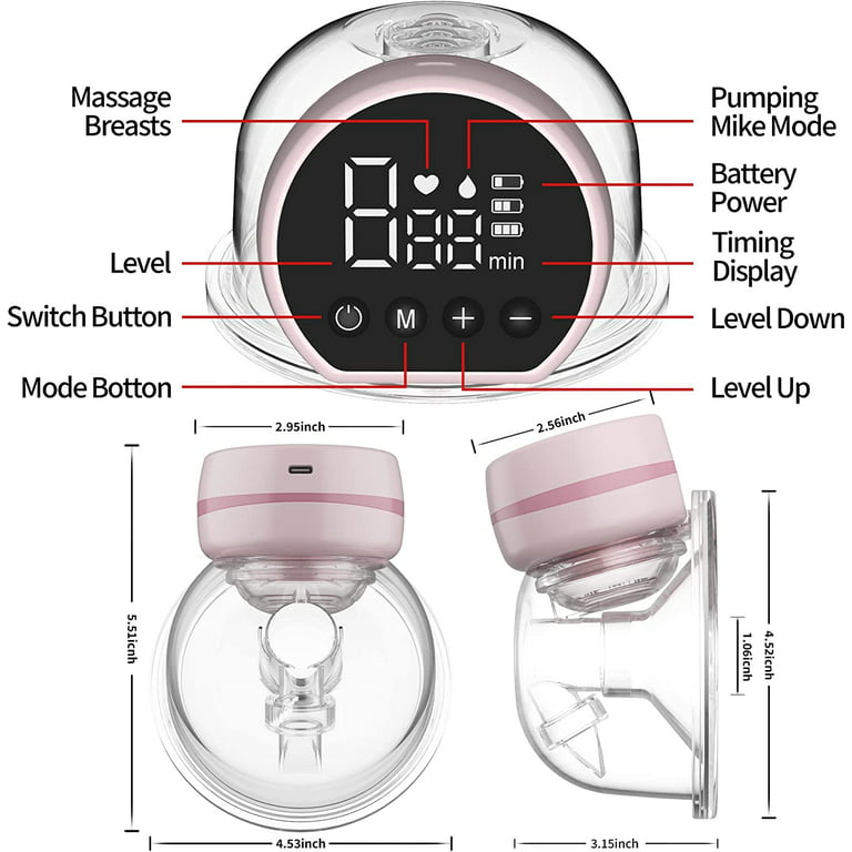 Wearable Breast Pump, Wireless Hands-free Breast Pump With Large