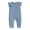 Blue, variant on Baby Boy Girl Solid Romper Ruffle Short Sleeve Jumpsuits Clothes,Size 3 Months-6 Months