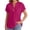 Hot Pink, variant on Women's Summer Tops V Neck Short Sleeve Casual Fashion Tee Down Blouse Everyday Wear