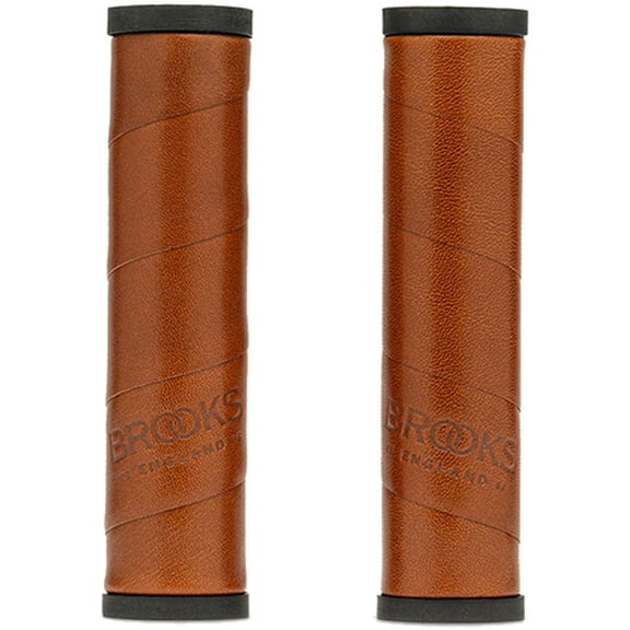 Brooks Willow Leather Grips - Honey, 130/130mm