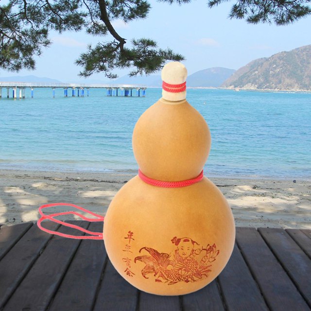 Botella de agua portátil Calabaza colgante con cuerda Calabaza artesanal Adorno de calabaza para el hogar al aire libre Sala de estar Regalo de Año Nuevo estilo D Macarena