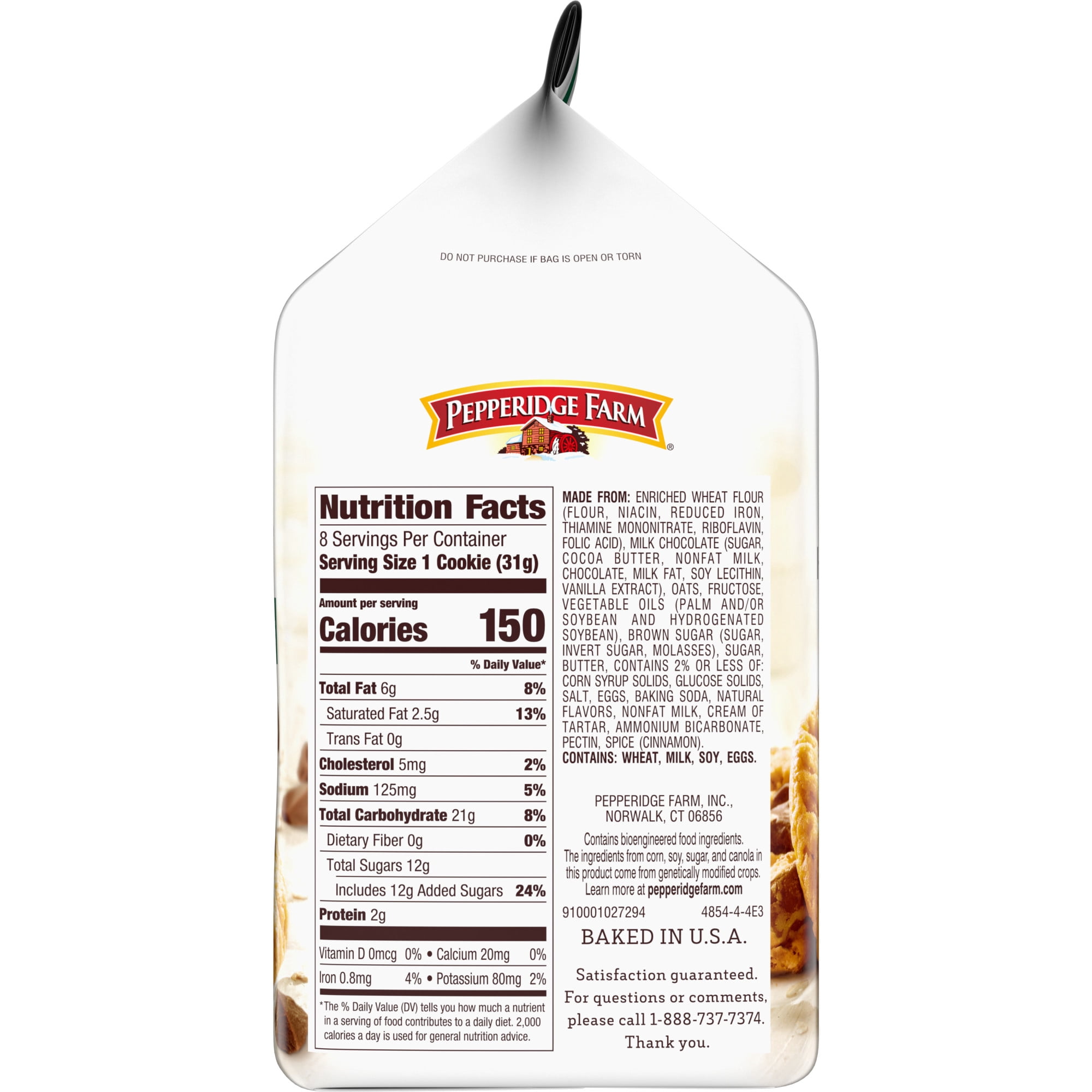 Mackinac Soft Baked Oatmeal Milk Chocolate Cookies, 8.6 oz. Bag