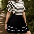 thumbnail image 6 of Comfortable Polyester A Line Skirt Trendy Black And White Stripes Fashion Beach Skirts Dress For Various Occasion, 6 of 7