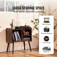 thumbnail image 4 of KFFKFF Vinyl Player Stand, Accommodates 100 LPs, Retro Record Storage Unit with Detachable Racks, Adjustable Height LP Player Desk for Lounge, Sleeping Quarters, Coffee Color, 4 of 9