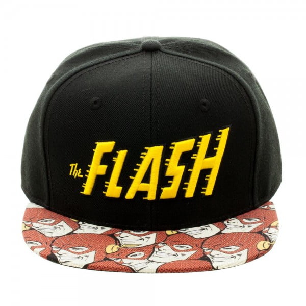 Flash Baseball Cap DC Comics Flash Halftone Black Snapback New