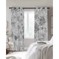thumbnail image 3 of Gray Botanical Blackout Curtains 54 Inches Long for Bedroom, Watercolor Spring Floral Summer Thermal Insulated Room Darkening Black Out Window Curtain Panels Grommet Drapes for Living Room, 3 of 8