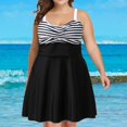 thumbnail image 2 of Plus Size Two Piece Swimsuits for Women Tankini Bathing Suits V Neck Ruched Swim Dress with Shorts, 2 of 9