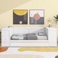 thumbnail image 2 of imerelez Twin Size Daybed with Storage Arms, Trundle and Charging Station, White, 2 of 9