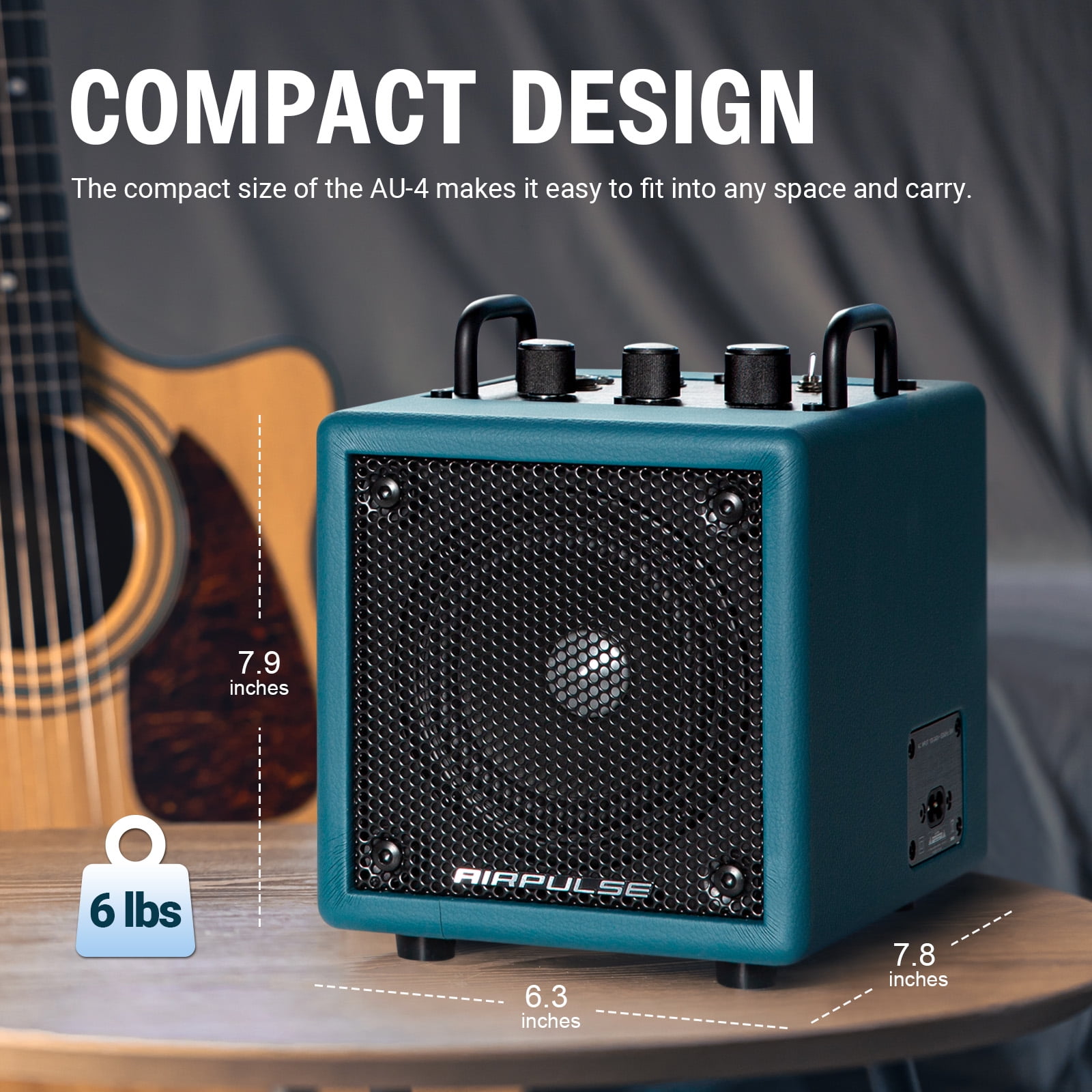 Airpulse Edifier Powered Bluetooth Speaker, Compact Countertop Speaker with Aux Line Input for Home Office Party - Blue