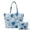 Blue Floral Print, variant on HELLHERO Blue Floral Tile Women's Quilted Bag for Daily Use, Casual Inner Pockets Quilted Shoulder Bags Set 2 Piece Polyester Purses and Handbags Set