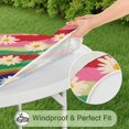 thumbnail image 5 of Pioneer Flower Floral Print Pattern Round Fitted Tablecloth with Elastic Edge,Dining Table Cover Waterproof,Outdoor Round Tablecloth for Camping,Dining,Indoor and Outdoor, 5 of 7
